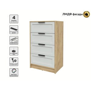 Kомод Тренд КТ-К60 (Дуб золотой ЛДСП/ Грэй ЛМДФ) Ш600 В1020 Г451